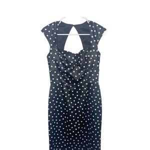 White House black market satin polka dot pencil dress size 4